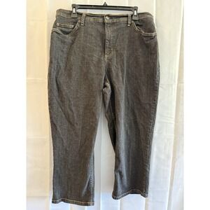 denim & co womens 18W (34x23) dark wash crop jeans